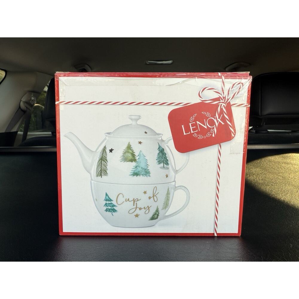Lenox Balsam Lane Tea for One Set | Cup of Joy | 7” Holiday Gift NEW (Open Box)